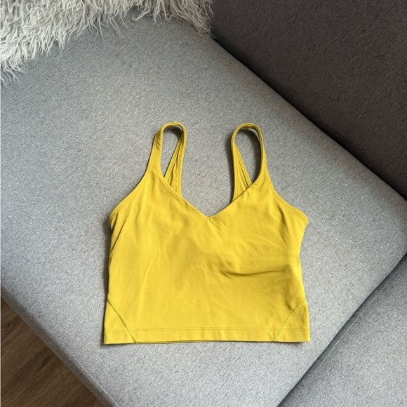 Lululemon Align Crop Tank Top Yellow Olive Size 6 - Picture 2 of 6